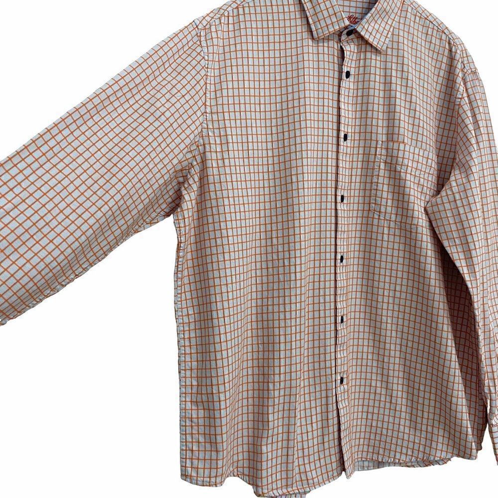 Tasso Elba Grid Pattern Button Down Shirt Blue - Picture 3 of 7